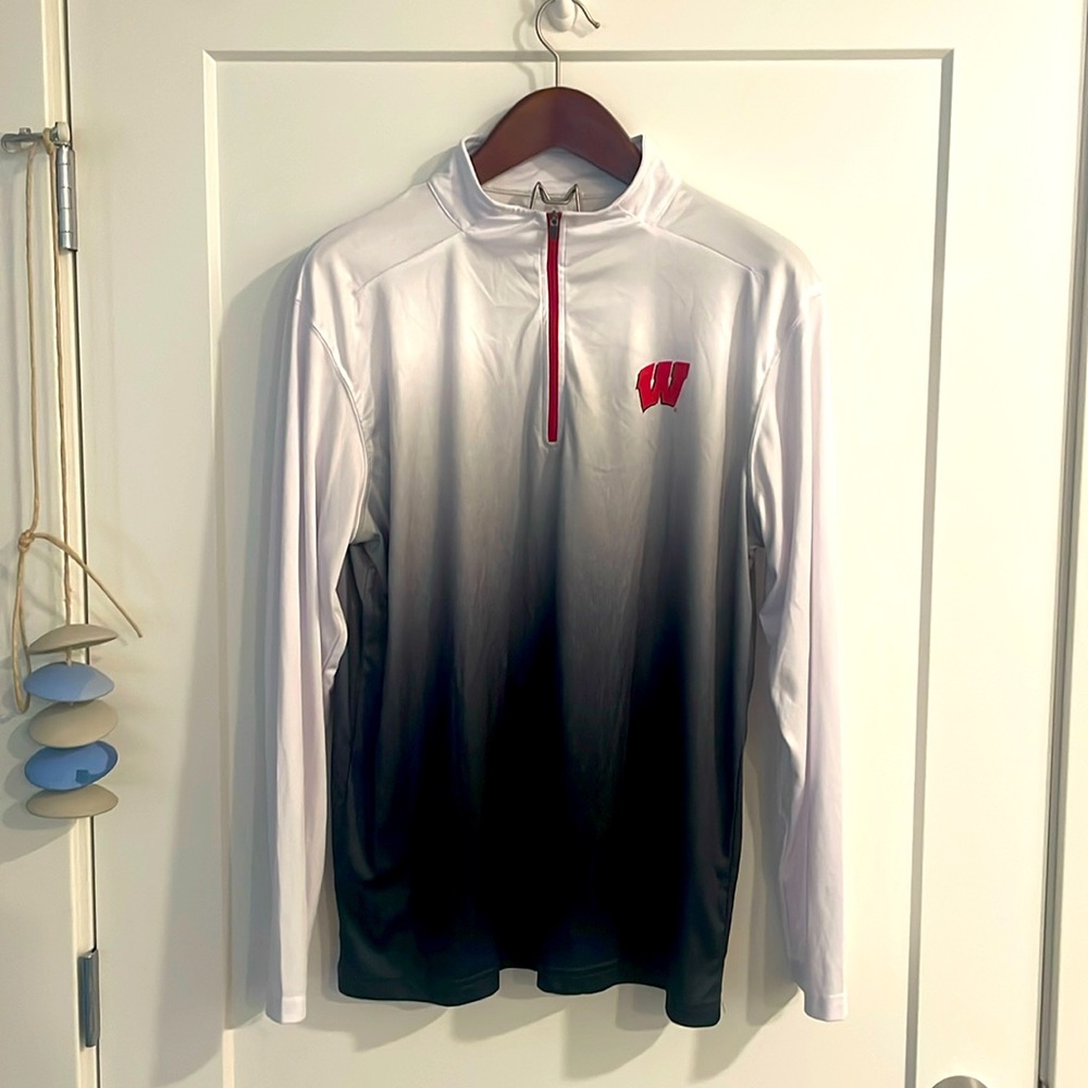 Colosseum Wisconsin Badger Quarter Zip - White/Black - XL
